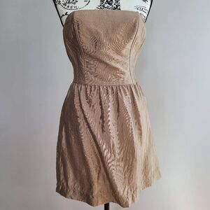 Twelfth Street by Cynthia Vincent bronze gold metallic dress strapless corset mi